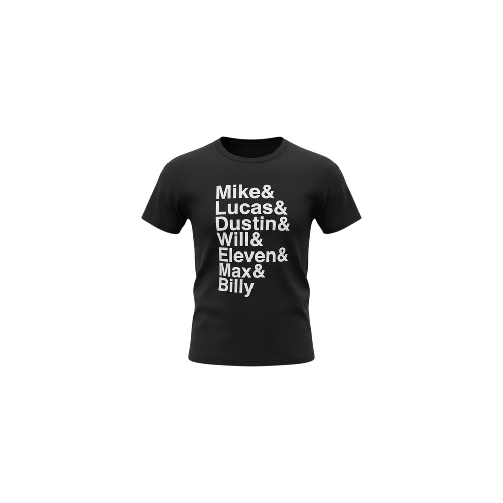 Stranger Things T-Shirt Mens XL Black Character Name List Graphic Tee